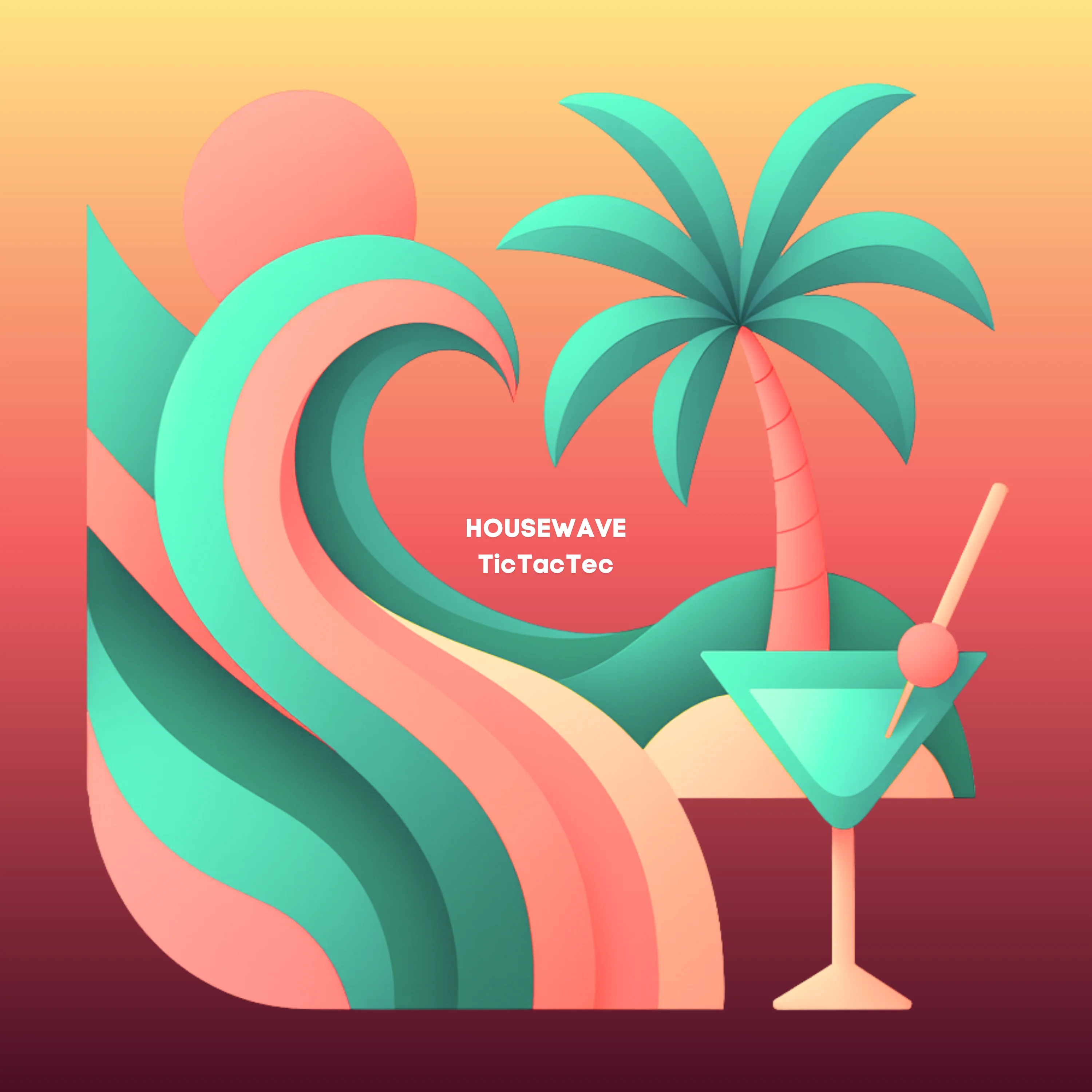 Pochette de l'album "HouseWave" de TicTacTec Cover du disque "HouseWave", premier album de TicTacTec
